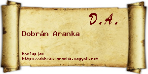 Dobrán Aranka névjegykártya