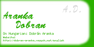 aranka dobran business card