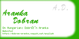 aranka dobran business card